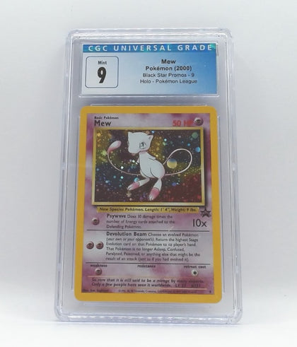 CGC 9 MINT - 2000 Pokémon Black Star Mew - Holo Promo